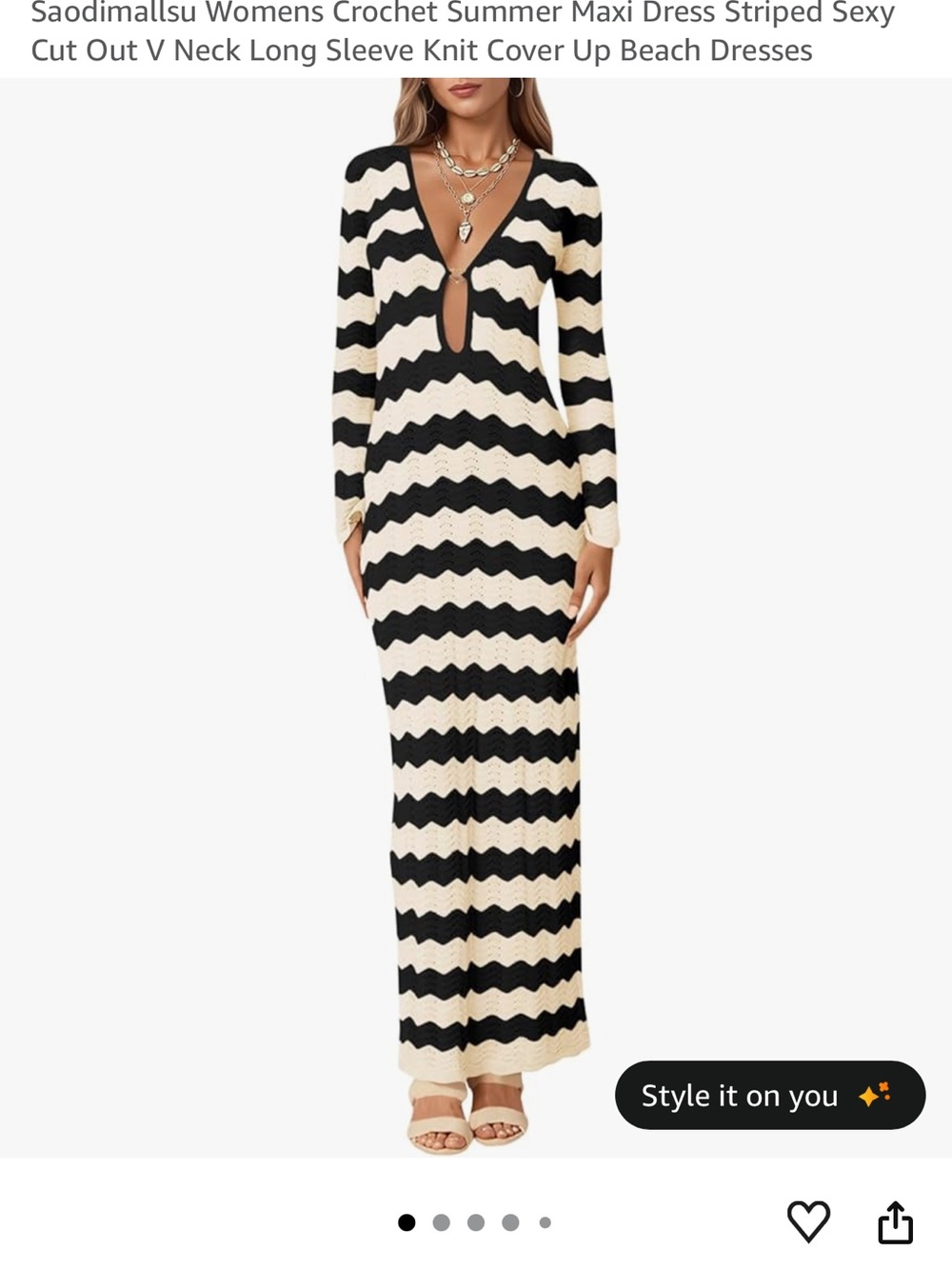 Saodimallsu Womens Crochet Summer Maxi Knit Cover Up